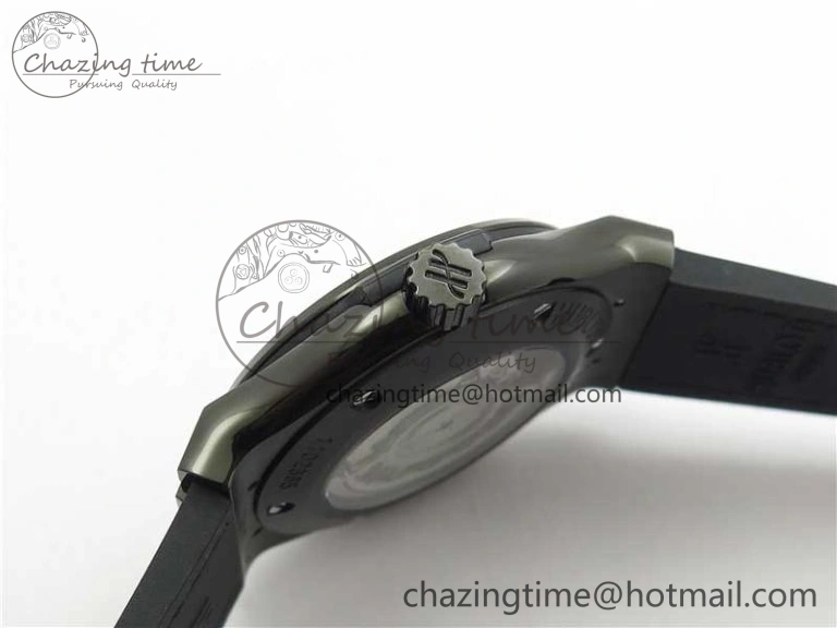 Fusion 42mm DLC B50 Black Dial On Black Gummy Strap A SmoothTexture 6811