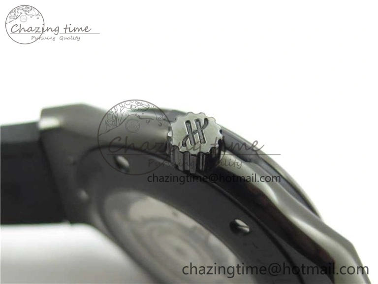 Fusion 42mm DLC B50 Black Dial On Black Gummy Strap A SmoothTexture 6811