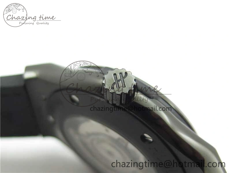 Fusion 42mm DLC B50 Black Dial On Black Gummy Strap A SmoothTexture 6811