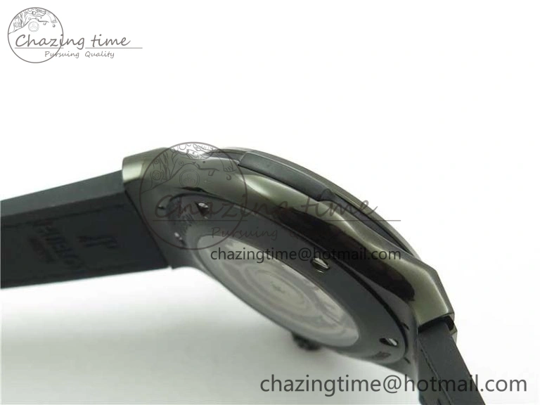 Fusion 42mm DLC B50 Black Dial On Black Gummy Strap A SmoothTexture 6811