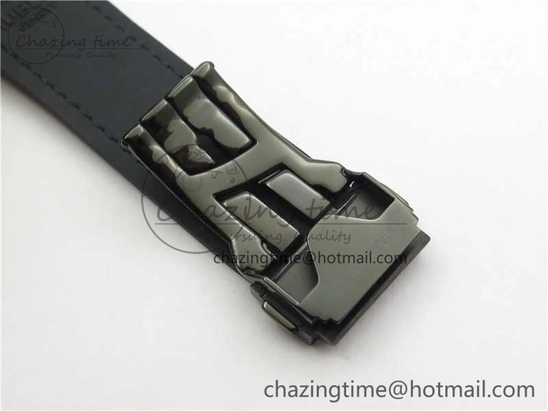 Fusion 42mm DLC B50 Black Dial On Black Gummy Strap A SmoothTexture 6811