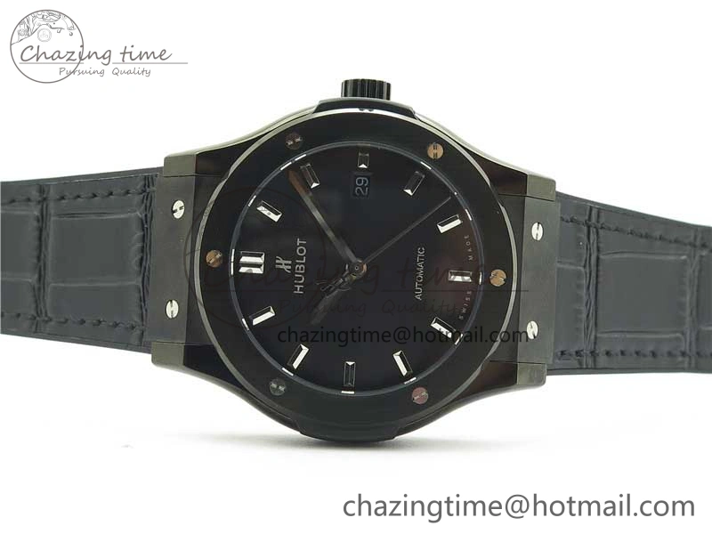 Fusion 42mm DLC B50 Black Dial On Black Gummy Strap A SmoothTexture 6811