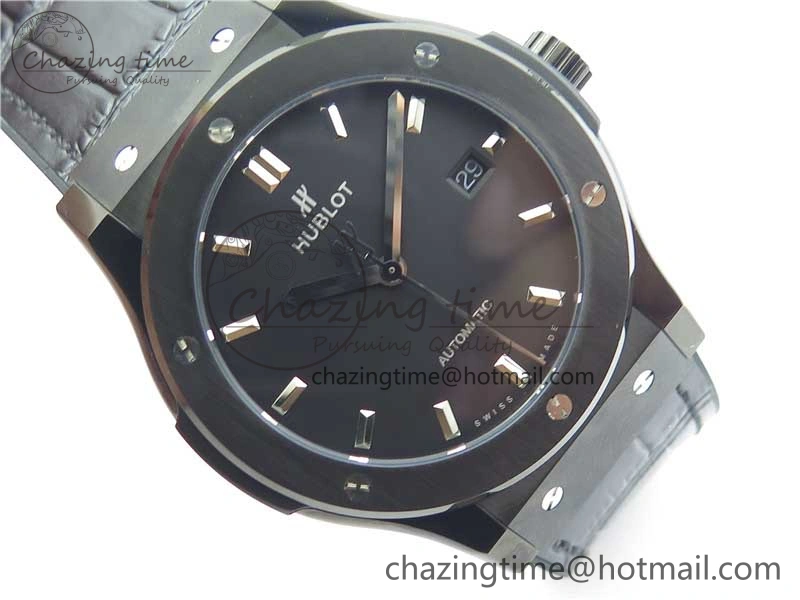 Fusion 42mm DLC B50 Black Dial On Black Gummy Strap A SmoothTexture 6811
