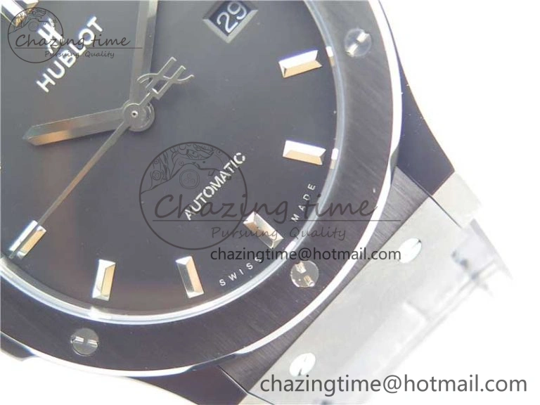 Fusion 42mm DLC B50 Black Dial On Black Gummy Strap A SmoothTexture 6811