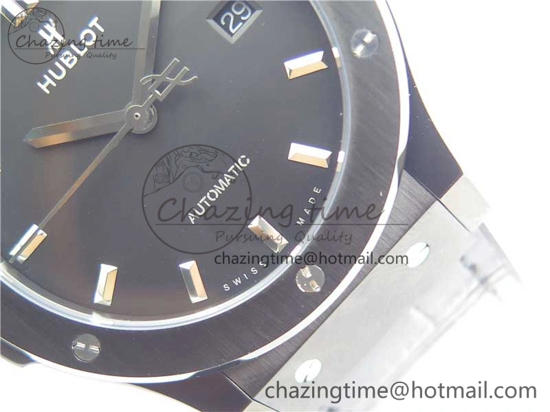 Fusion 42mm DLC B50 Black Dial On Black Gummy Strap A SmoothTexture 6811