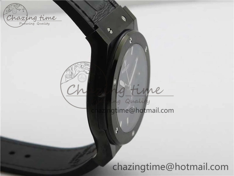 Fusion 42mm DLC B50 Black Dial On Black Gummy Strap A SmoothTexture 6811