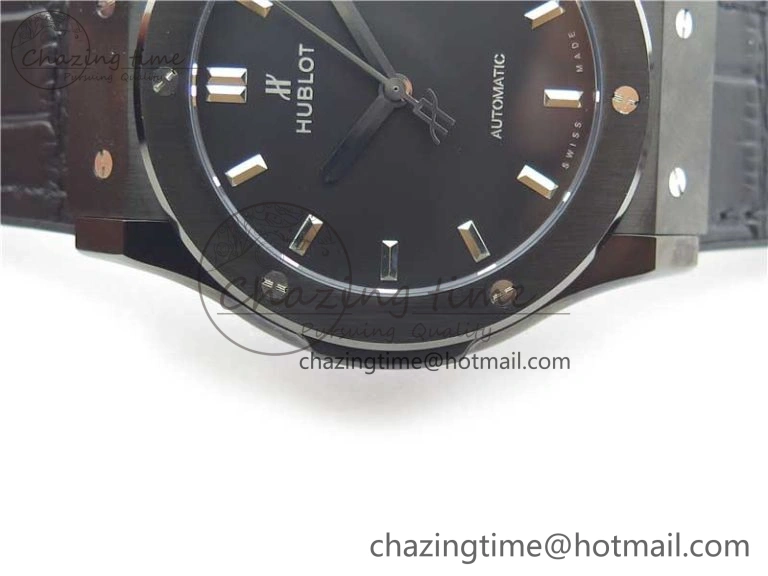 Fusion 42mm DLC B50 Black Dial On Black Gummy Strap A SmoothTexture 6811