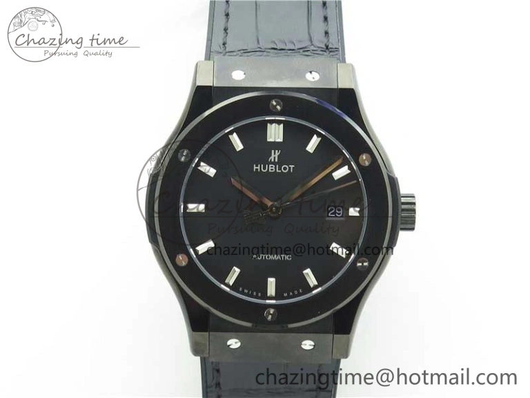 Fusion 42mm DLC B50 Black Dial On Black Gummy Strap A SmoothTexture 6811