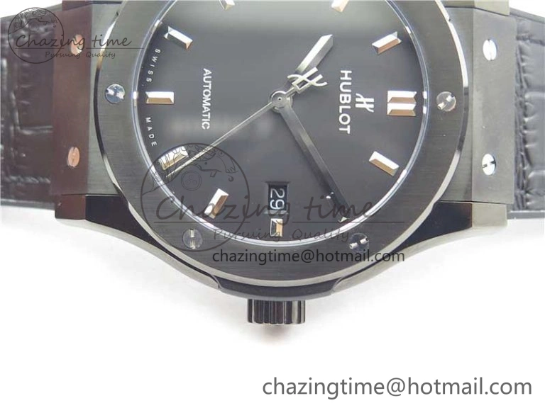 Fusion 42mm DLC B50 Black Dial On Black Gummy Strap A SmoothTexture 6811