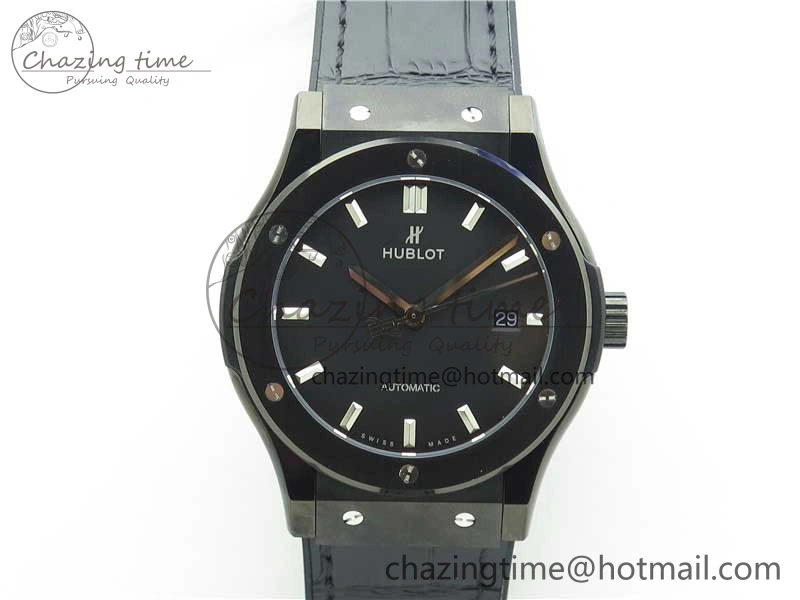 Fusion 42mm DLC B50 Black Dial On Black Gummy Strap A SmoothTexture 6811