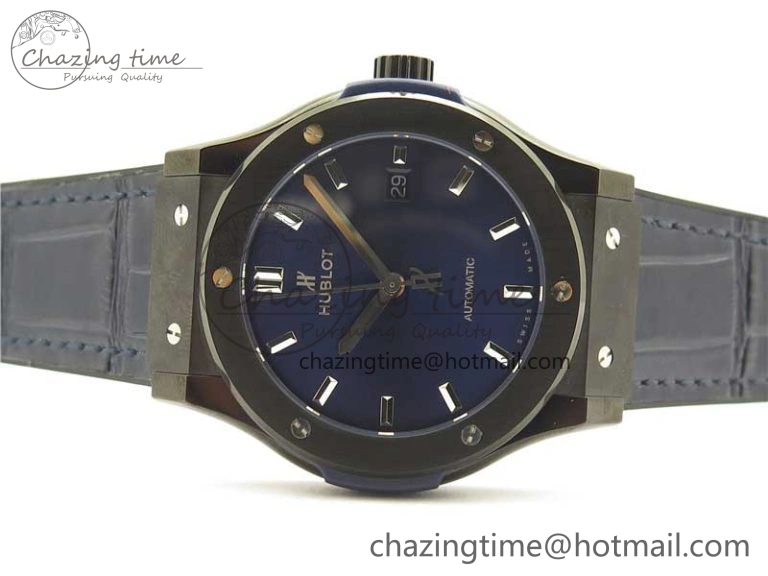 Fusion 42mm DLC B50 Blue Dial On Blue Gummy Strap A Neat 6812