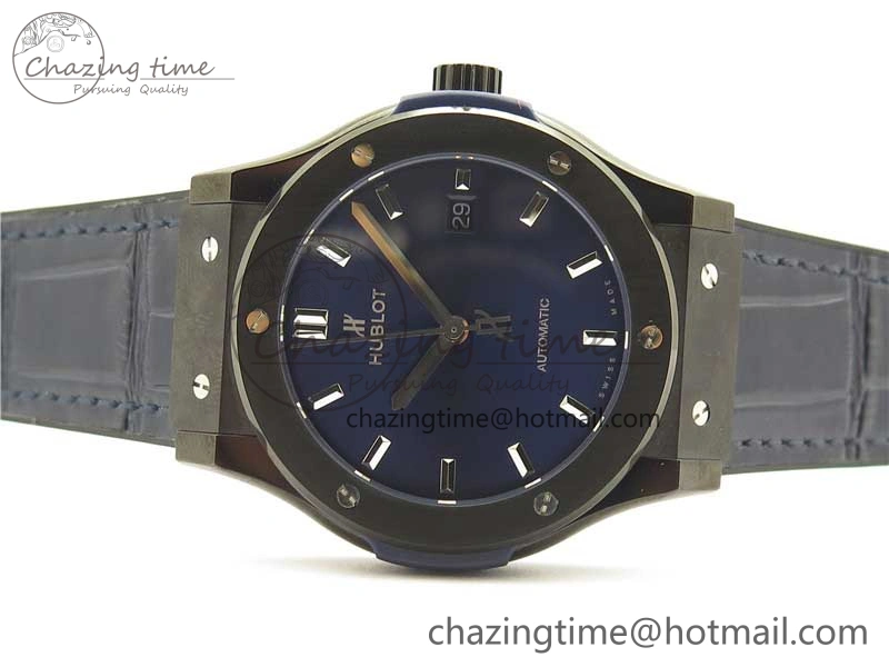 Fusion 42mm DLC B50 Blue Dial On Blue Gummy Strap A Neat 6812