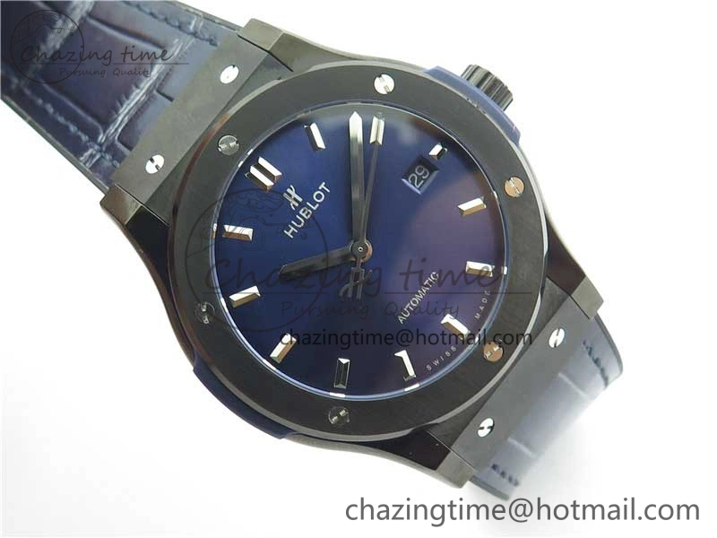 Fusion 42mm DLC B50 Blue Dial On Blue Gummy Strap A Neat 6812