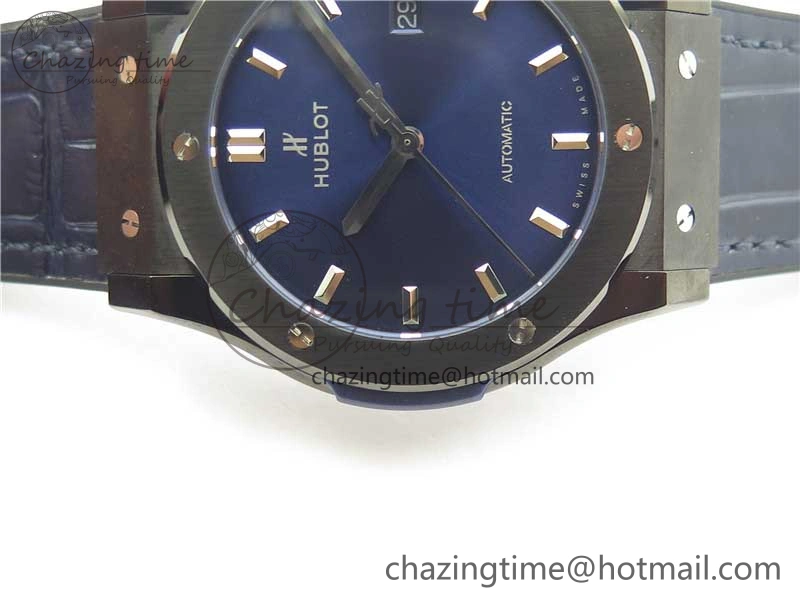Fusion 42mm DLC B50 Blue Dial On Blue Gummy Strap A Neat 6812