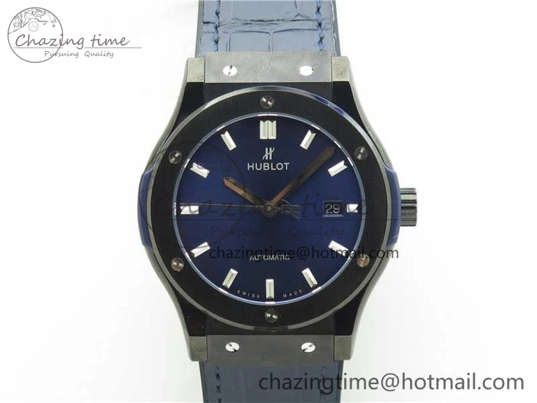 Fusion 42mm DLC B50 Blue Dial On Blue Gummy Strap A Neat 6812