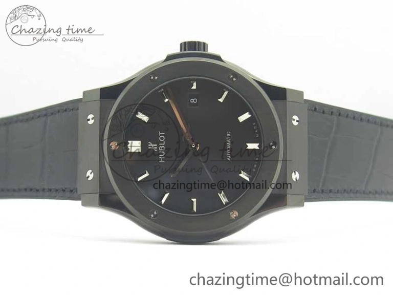 Affordable Fusion 42mm PVD JJF 1:1 Best Edition Black Dial on Black Gummy Strap A 6865