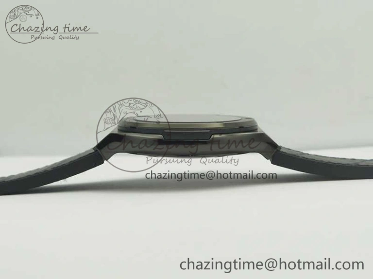 Affordable Fusion 42mm PVD JJF 1:1 Best Edition Black Dial on Black Gummy Strap A 6865