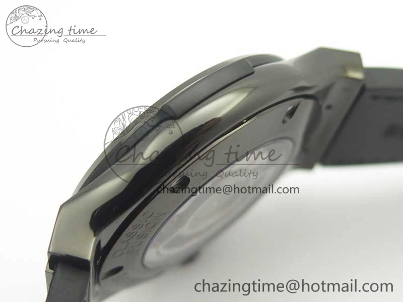 Affordable Fusion 42mm PVD JJF 1:1 Best Edition Black Dial on Black Gummy Strap A 6865