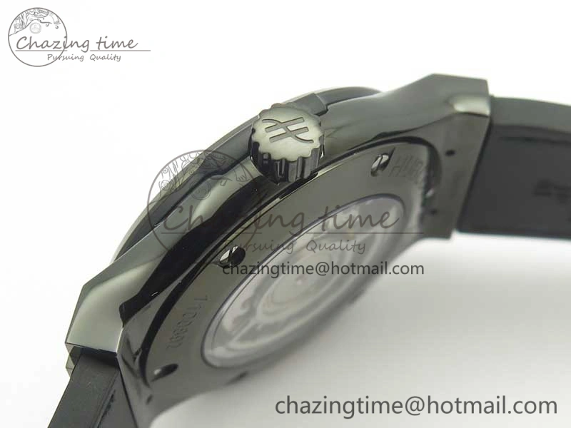 Affordable Fusion 42mm PVD JJF 1:1 Best Edition Black Dial on Black Gummy Strap A 6865