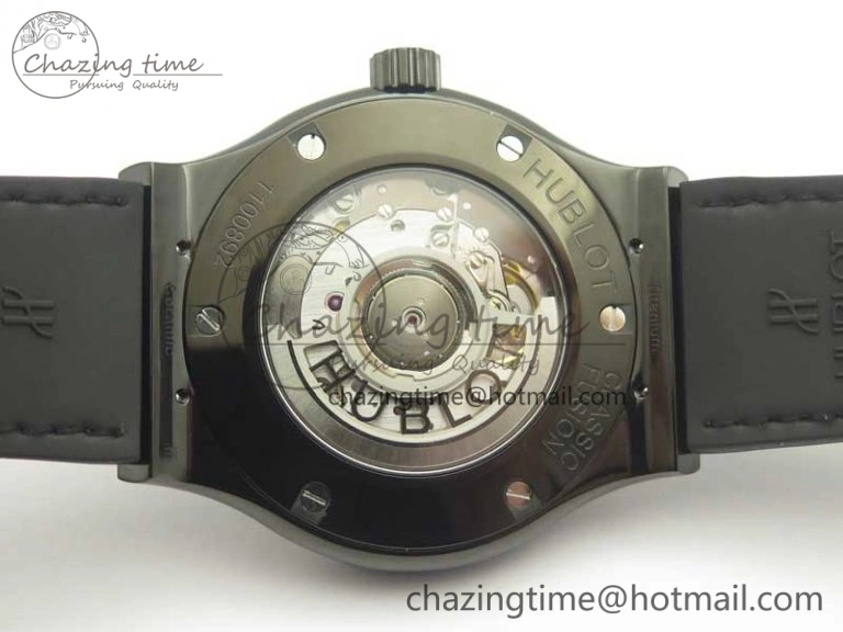 Affordable Fusion 42mm PVD JJF 1:1 Best Edition Black Dial on Black Gummy Strap A 6865