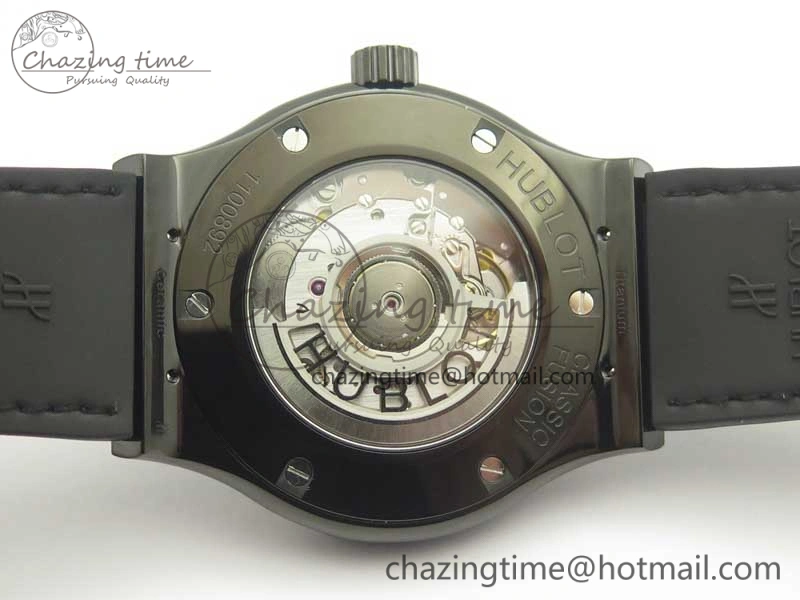 Affordable Fusion 42mm PVD JJF 1:1 Best Edition Black Dial on Black Gummy Strap A 6865