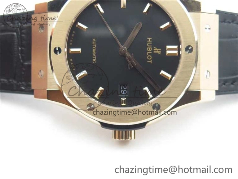 Fusion 42mm RG B50 Black Dial On Black Gummy Strap A Lightweight 6808