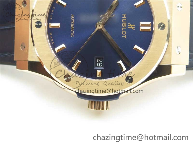 Fusion 42mm RG B50 Blue Dial On Blue Gummy Strap A Premium 6805