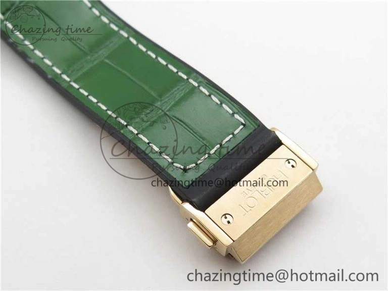 EyeCatching Fusion 42mm RG B50 Green Dial On Green Gummy Strap A 6806