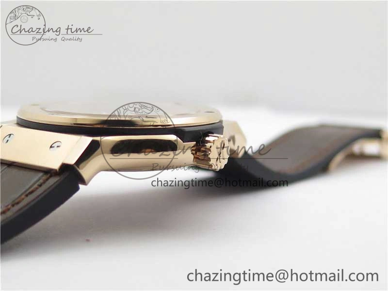 Fusion 42mm RG B50 White Dial On Brown Gummy Strap A Original 6810