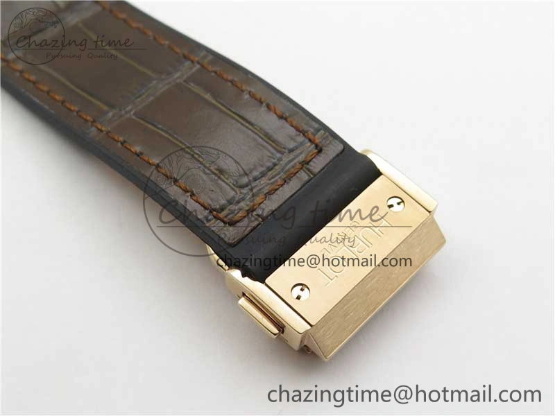 Fusion 42mm RG B50 White Dial On Brown Gummy Strap A Original 6810