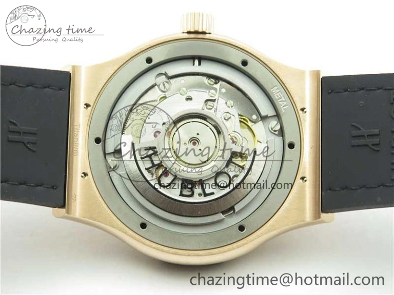 Fusion 42mm RG B50 White Dial On Brown Gummy Strap A Original 6810