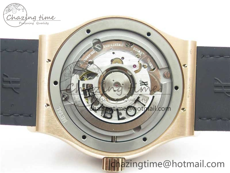 Fusion 42mm RG B50 White Dial On Brown Gummy Strap A Original 6810