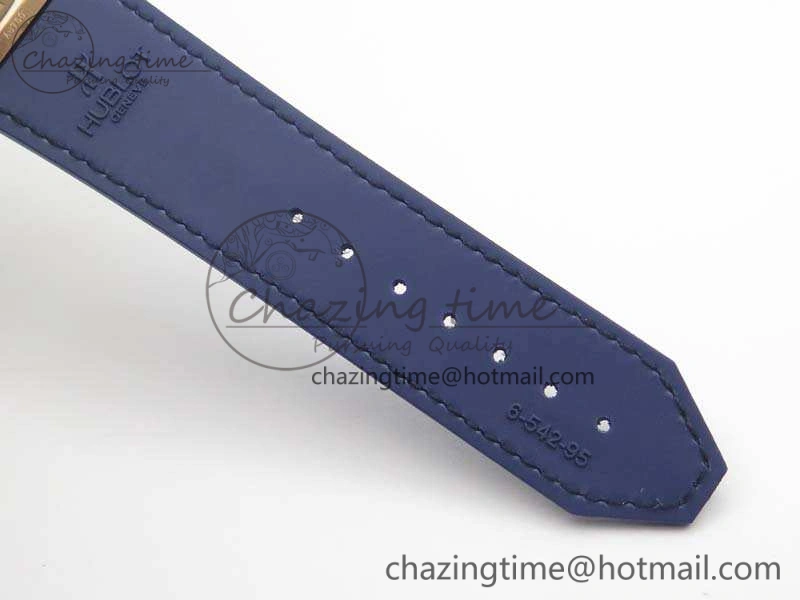 Bright Fusion 42mm RG JJF 1:1 Best Edition Blue Dial On Gummy Strap A 6945