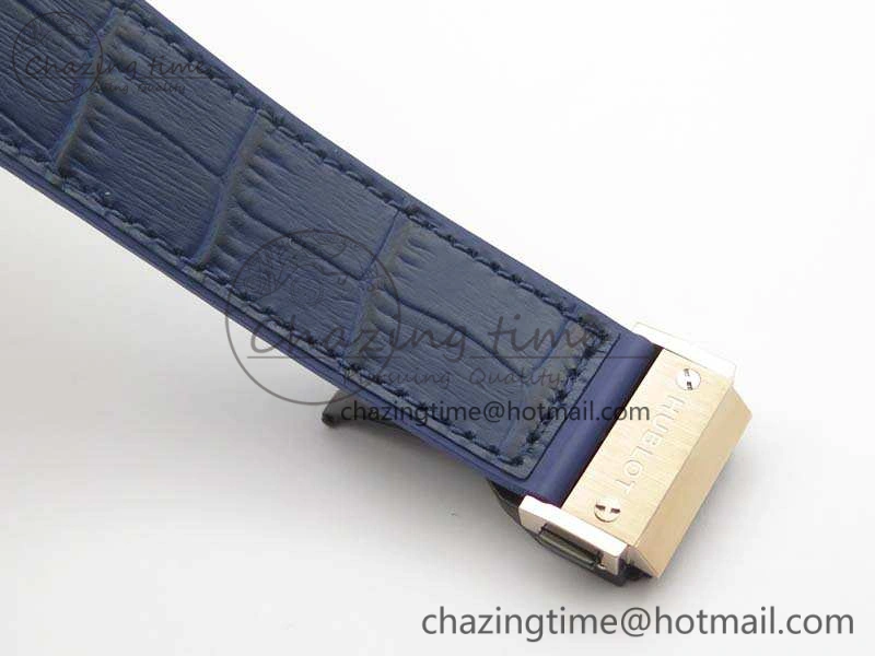 Bright Fusion 42mm RG JJF 1:1 Best Edition Blue Dial On Gummy Strap A 6945
