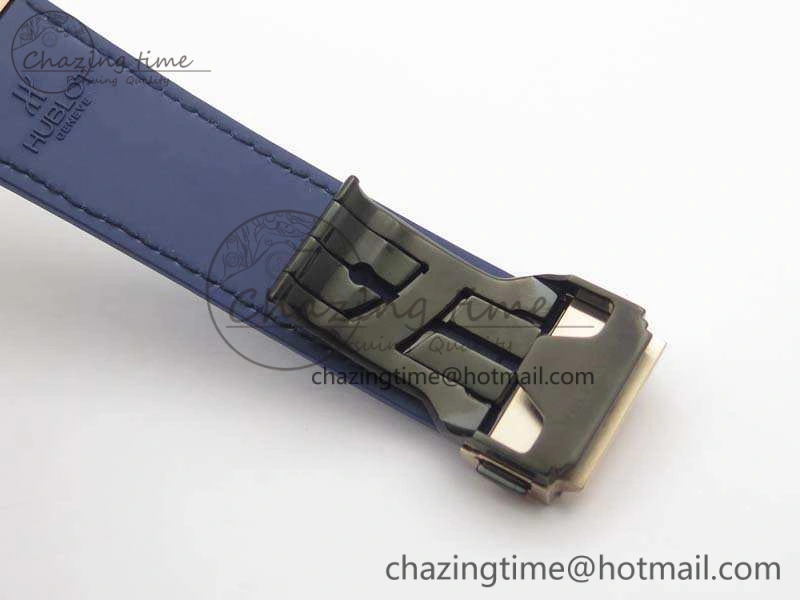 Bright Fusion 42mm RG JJF 1:1 Best Edition Blue Dial On Gummy Strap A 6945