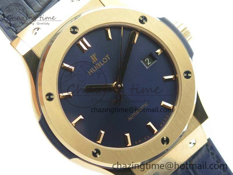 Bright Fusion 42mm RG JJF 1:1 Best Edition Blue Dial On Gummy Strap A 6945