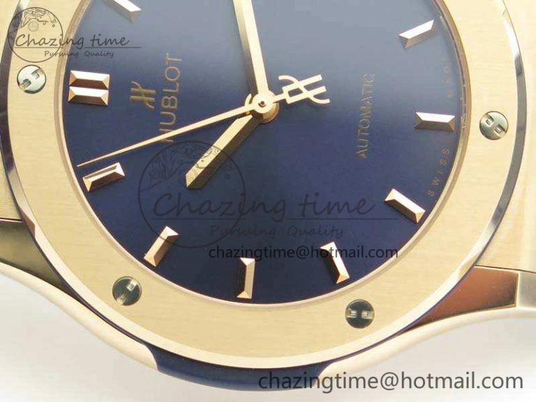 Bright Fusion 42mm RG JJF 1:1 Best Edition Blue Dial On Gummy Strap A 6945