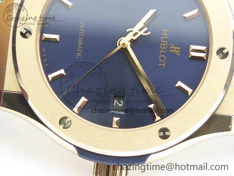 Bright Fusion 42mm RG JJF 1:1 Best Edition Blue Dial On Gummy Strap A 6945
