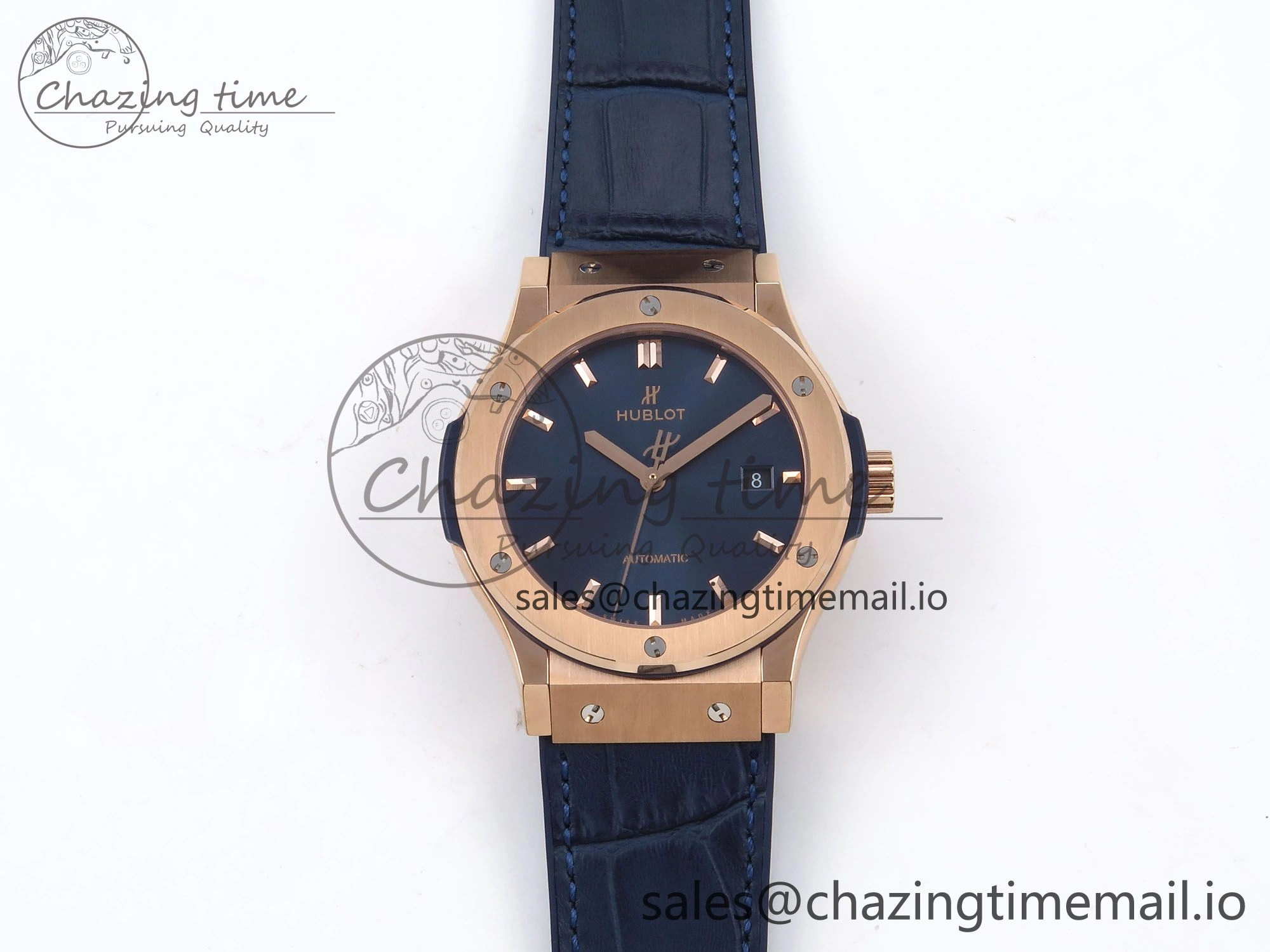 Fusion 42mm RG JJF 1:1 Best Edition Blue Dial on Blue Gummy Leather Strap Refined 6702