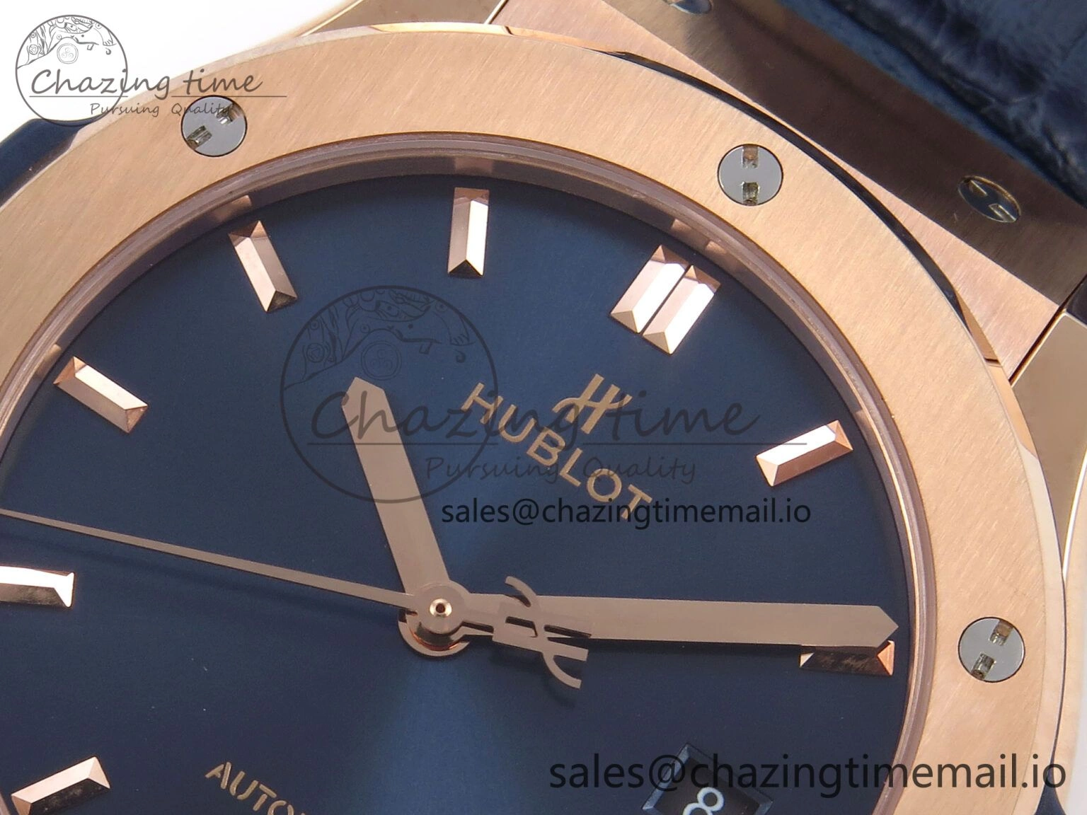 Fusion 42mm RG JJF 1:1 Best Edition Blue Dial on Blue Gummy Leather Strap Refined 6702