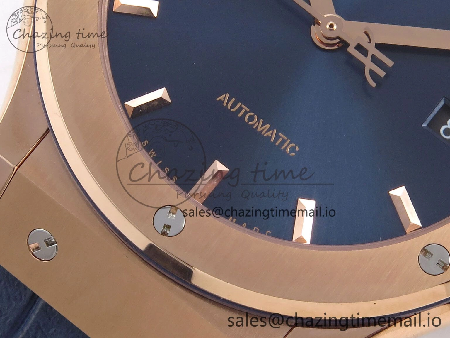 Fusion 42mm RG JJF 1:1 Best Edition Blue Dial on Blue Gummy Leather Strap Refined 6702