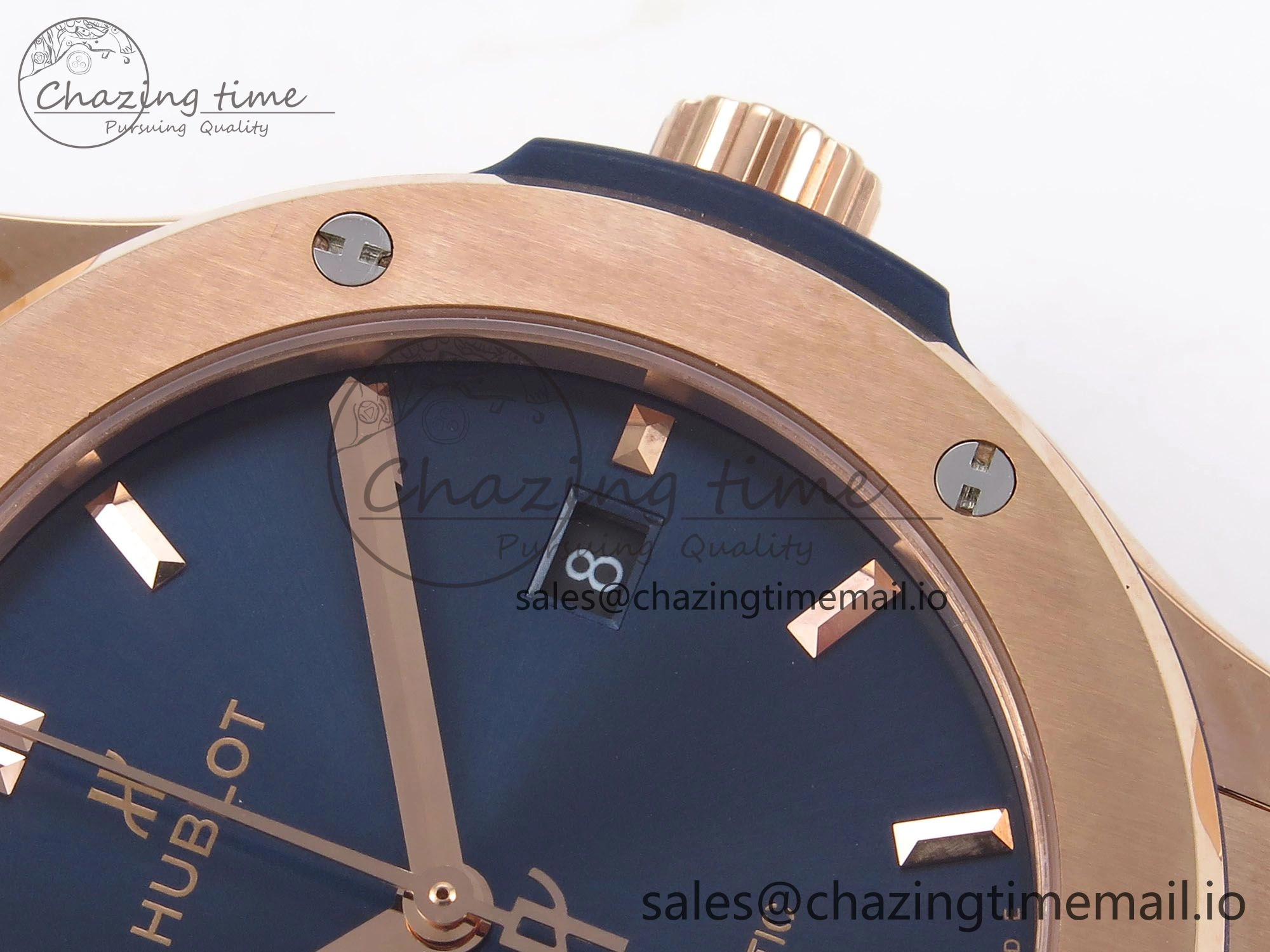 Fusion 42mm RG JJF 1:1 Best Edition Blue Dial on Blue Gummy Leather Strap Refined 6702