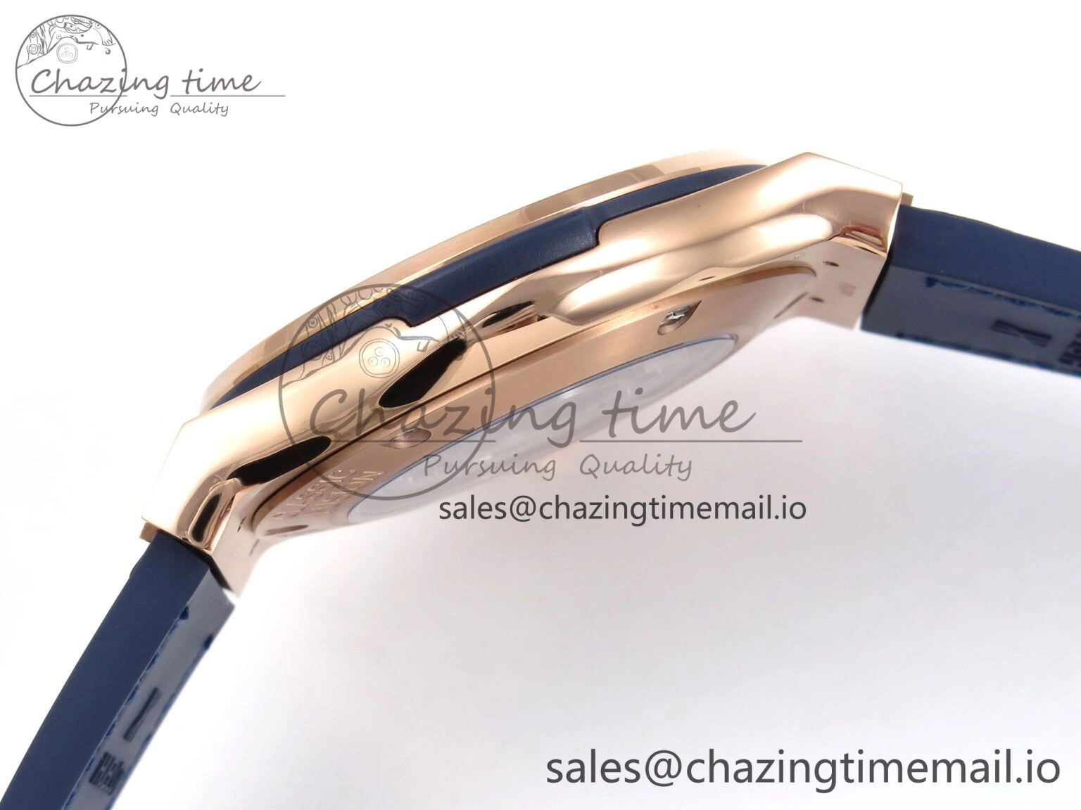 Fusion 42mm RG JJF 1:1 Best Edition Blue Dial on Blue Gummy Leather Strap Refined 6702