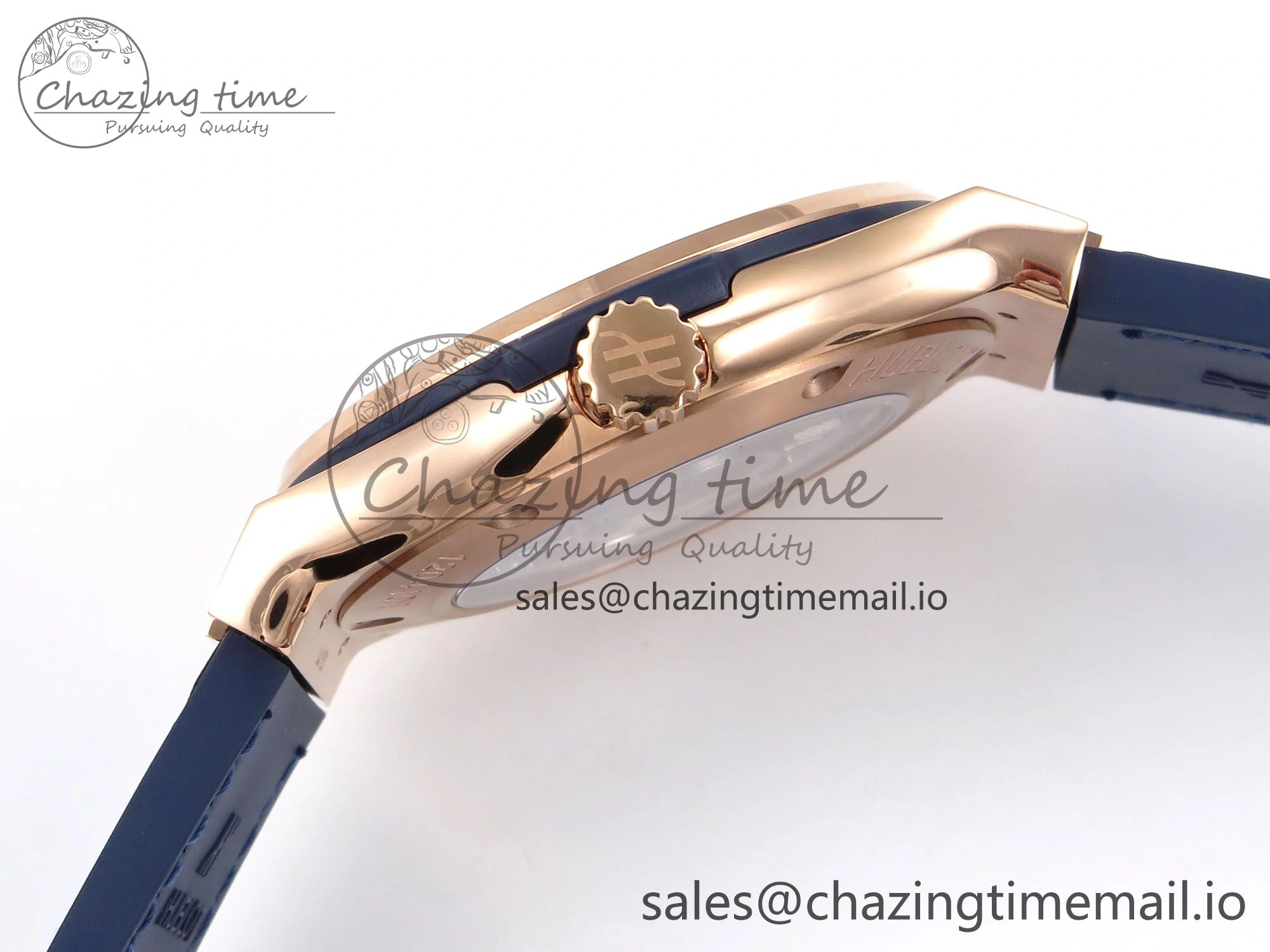 Fusion 42mm RG JJF 1:1 Best Edition Blue Dial on Blue Gummy Leather Strap Refined 6702