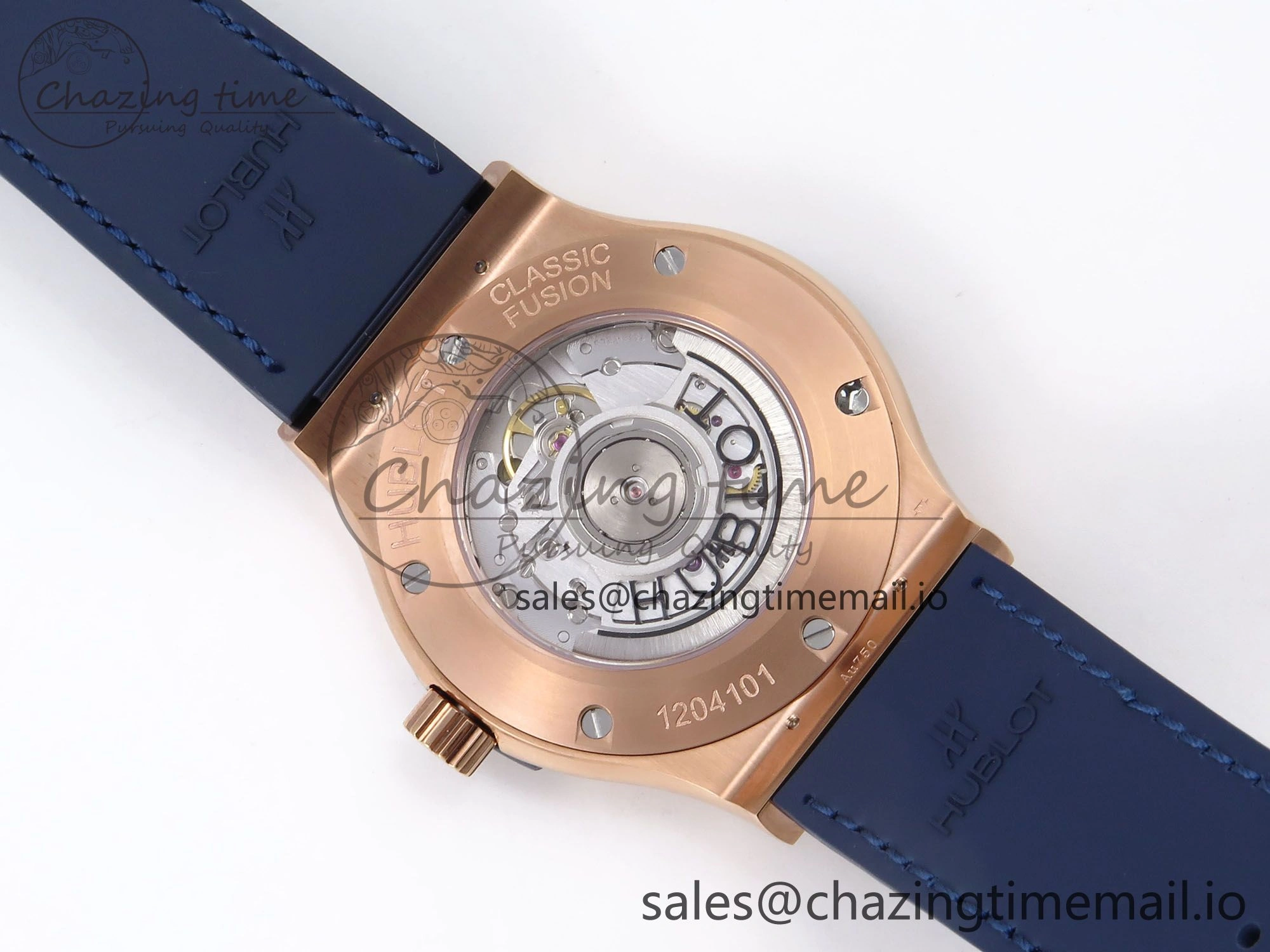 Fusion 42mm RG JJF 1:1 Best Edition Blue Dial on Blue Gummy Leather Strap Refined 6702