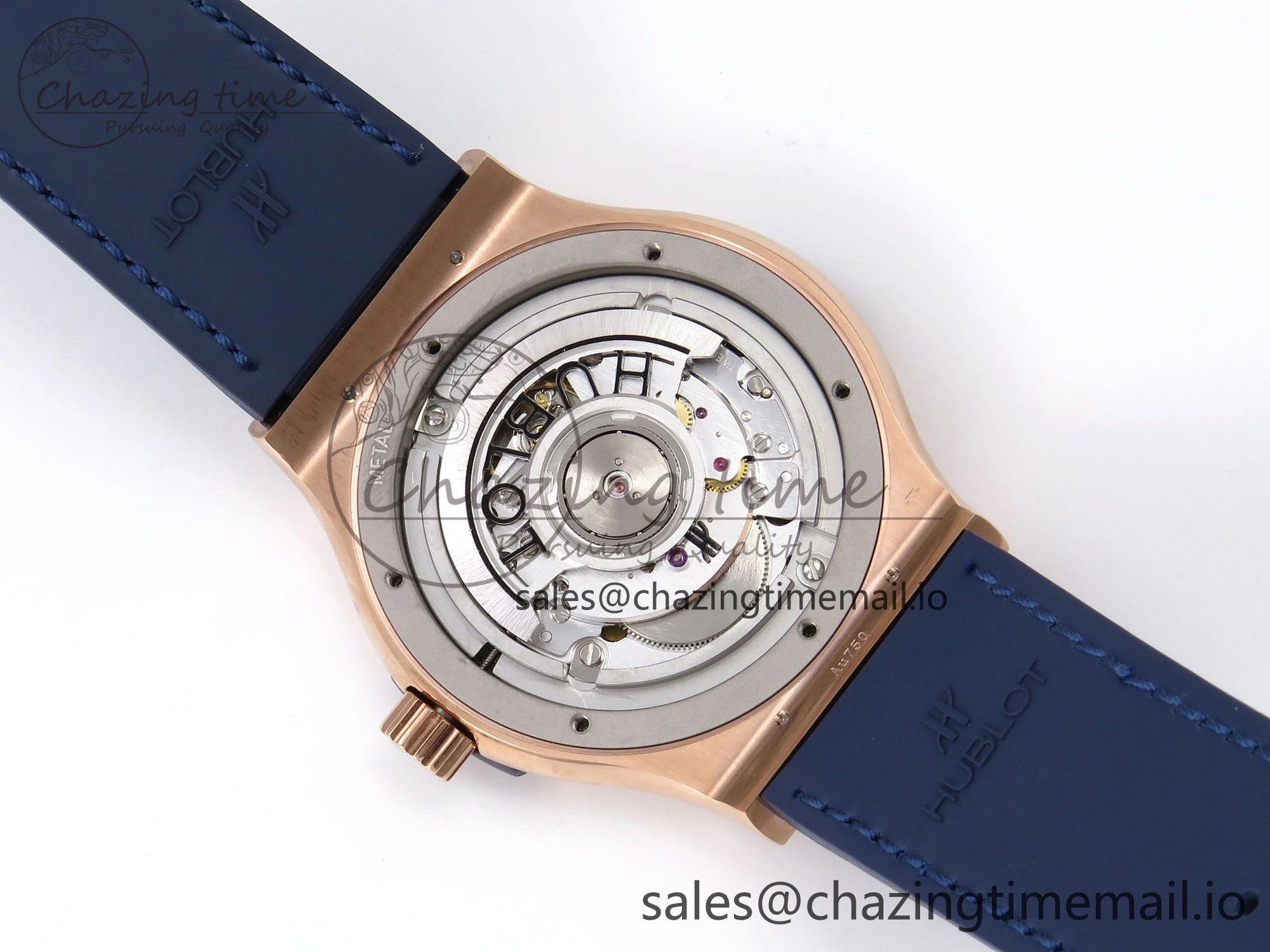 Fusion 42mm RG JJF 1:1 Best Edition Blue Dial on Blue Gummy Leather Strap Refined 6702