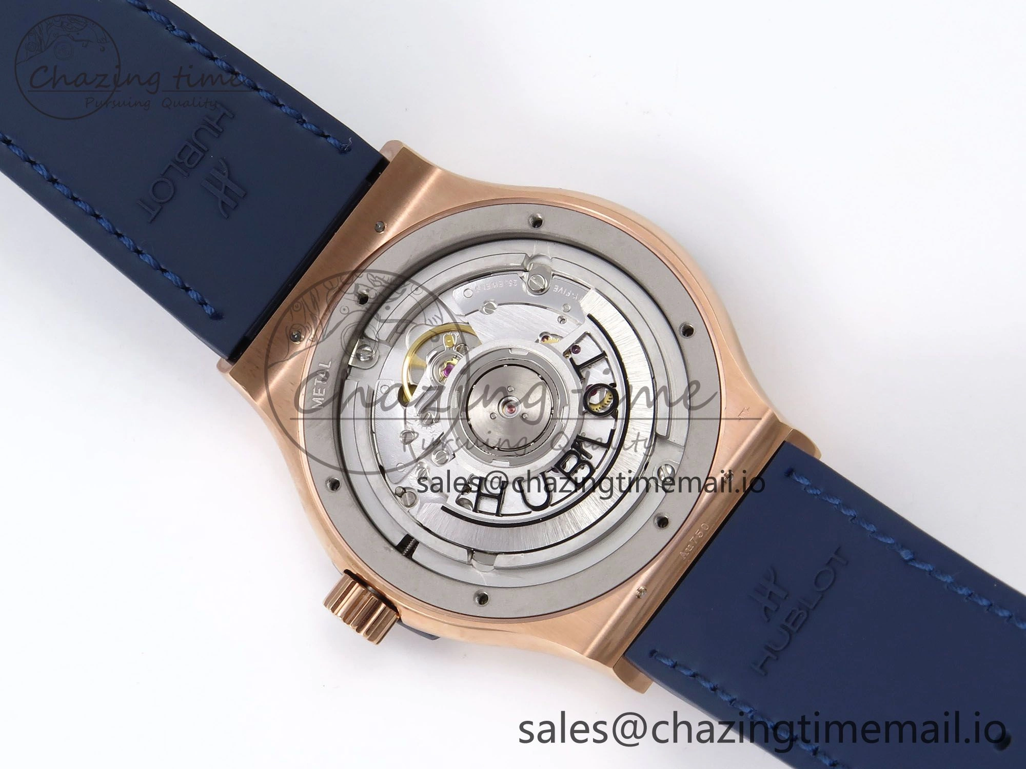 Fusion 42mm RG JJF 1:1 Best Edition Blue Dial on Blue Gummy Leather Strap Refined 6702