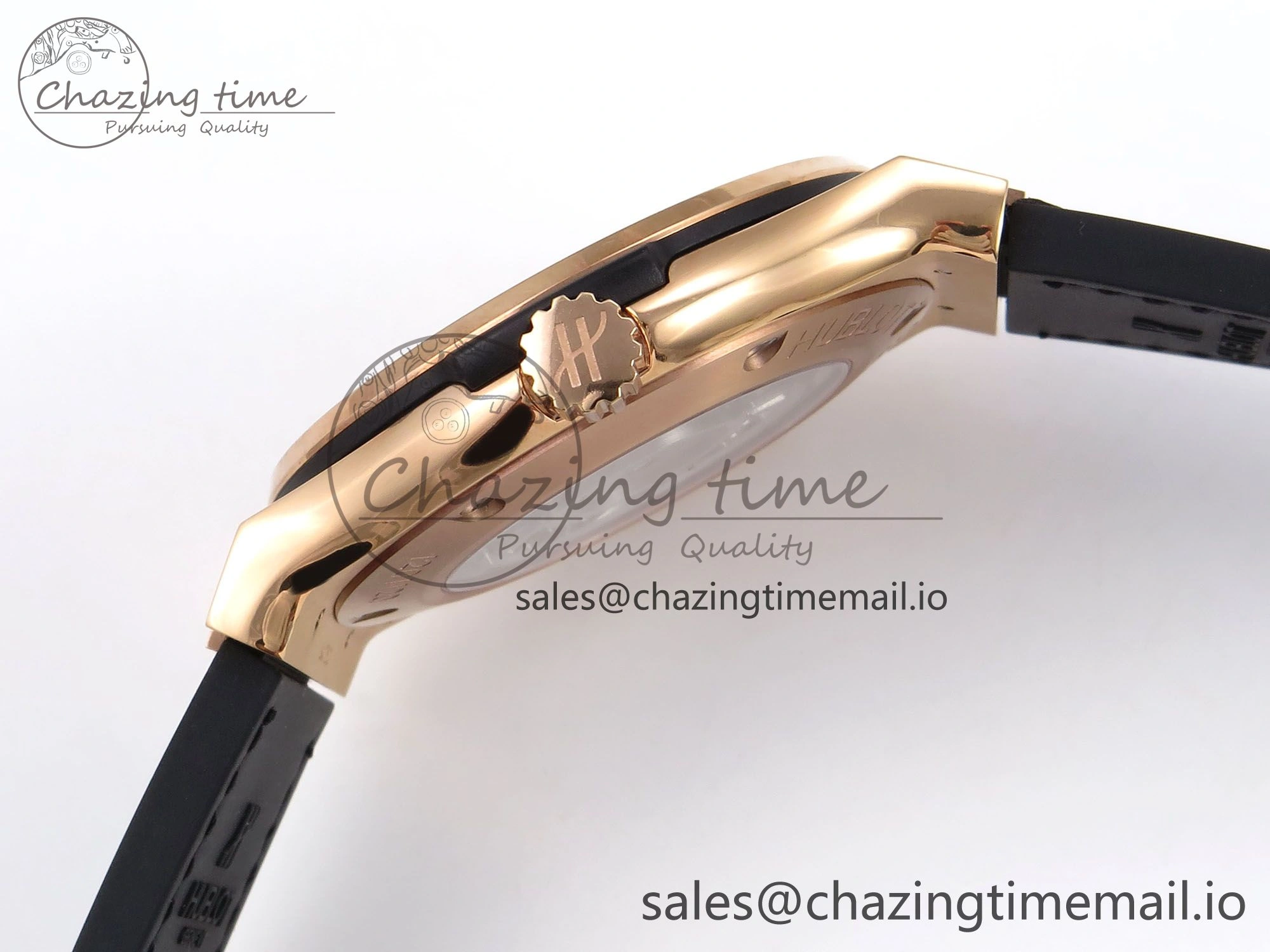 Bright Fusion 42mm RG JJF 1:1 Best Edition Gray Dial on Black Gummy Leather Strap 6699