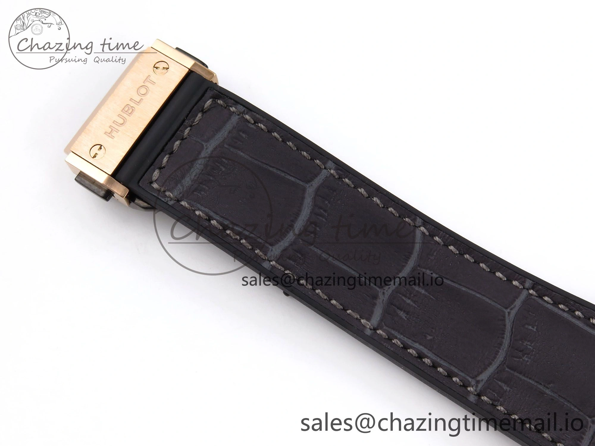 Bright Fusion 42mm RG JJF 1:1 Best Edition Gray Dial on Black Gummy Leather Strap 6699