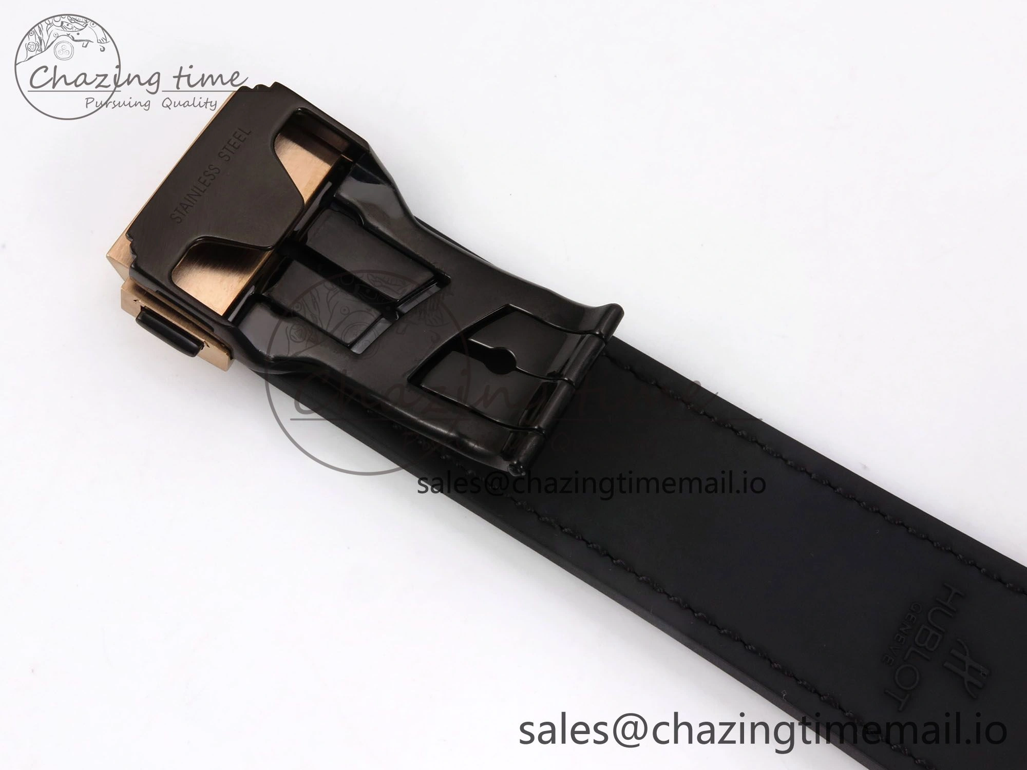 Bright Fusion 42mm RG JJF 1:1 Best Edition Gray Dial on Black Gummy Leather Strap 6699